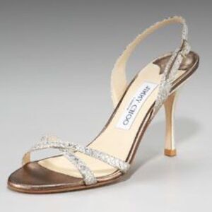 ✨ Jimmy Choo ✨ India Glittered Crisscross Slingback size 38.5